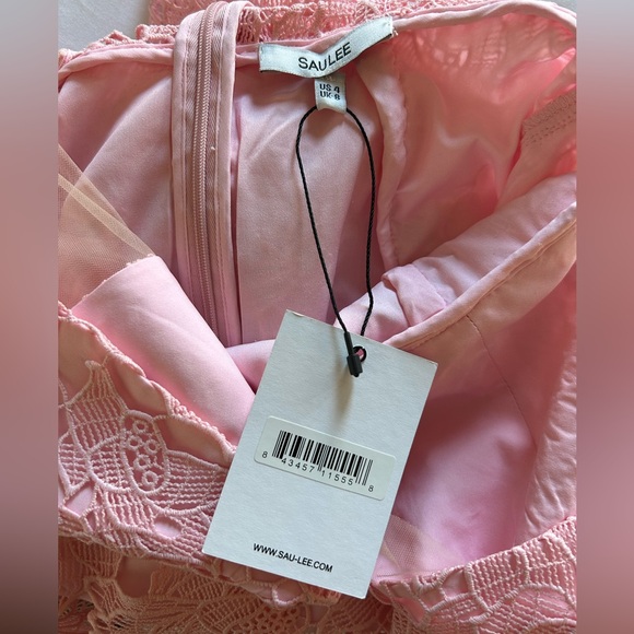 Sau Lee Pink Lace Kendall Dress - 4 - Picture 5 of 6